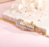 Two Tone Double Layer Custom Personalized Heart Name Bracelet