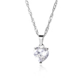 Wholesale 10pcs Crystal Zircon Heart Necklaces Pendants Women Wedding Jewelry Stainless Steel Friendship Necklace