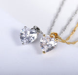 Wholesale 10pcs Crystal Zircon Heart Necklaces Pendants Women Wedding Jewelry Stainless Steel Friendship Necklace