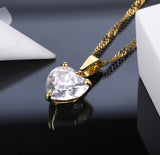 Wholesale 10pcs Crystal Zircon Heart Necklaces Pendants Women Wedding Jewelry Stainless Steel Friendship Necklace