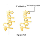 Cursive Stud Earrings